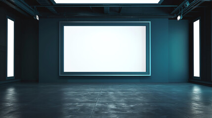 An empty chroma TV screen studio virtual background, ready to be customized with virtual content or overlays, offering flexibility and realism in HD resolution