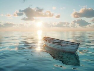 Fototapeta premium Boat on ocean, sea, summer, landscape, beautiful