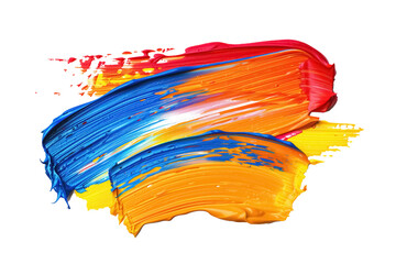 colourful acrylic ink brush stroke, transparent background