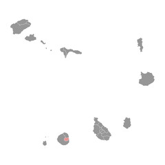 Santa Catarina do Fogo municipality map, administrative division of Cape Verde. Vector illustration.