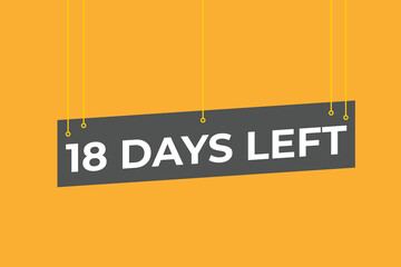 18 days to go countdown template. 18 day Countdown left days banner design. 18 Days left countdown timer
