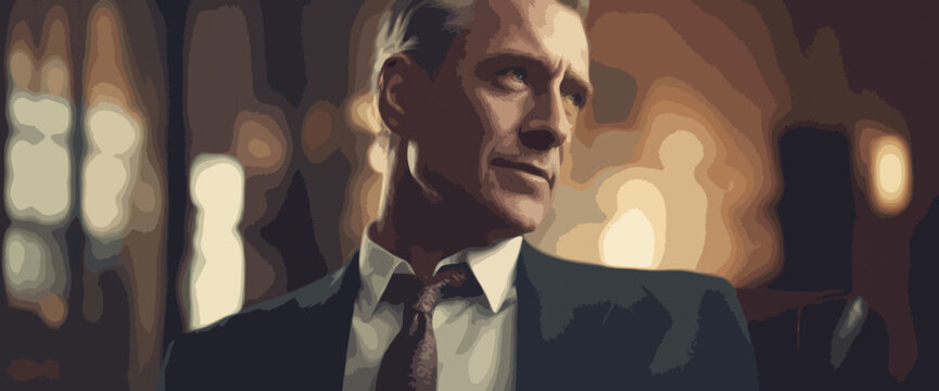 M&auml;nnerportrait. Ki Vektor - Grafik
