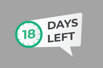 18 days to go countdown template. 18 day Countdown left days banner design. 18 Days left countdown timer
