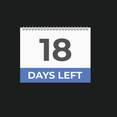 18 days to go countdown template. 18 day Countdown left days banner design. 18 Days left countdown timer
