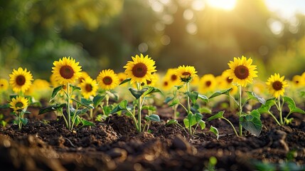 Greeting Card and Banner Design for Social Media or Educational Purpose of National Sunflower Day Background