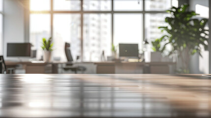 Modern stylish office or business center with workspaces in light colors