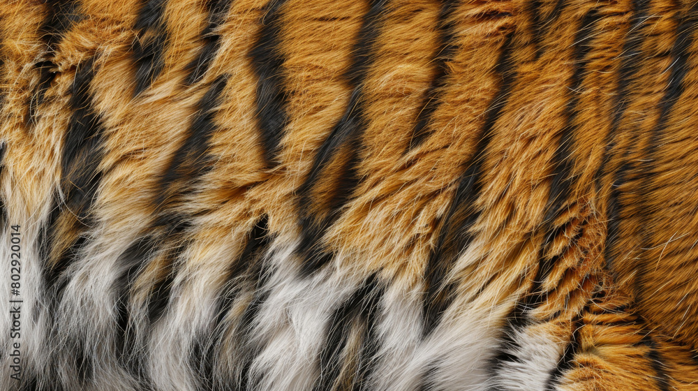 Poster detailed photo capturing the striped pattern and texture of a tiger's fur