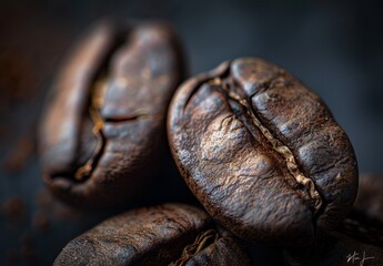 Macro shots capture coffee beans' intricate details! 