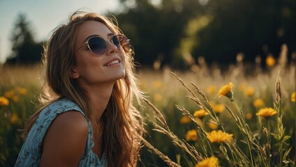 Beautiful girl enjoying the summer sun