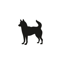 Silhouette of a dog in vector, flat style.
