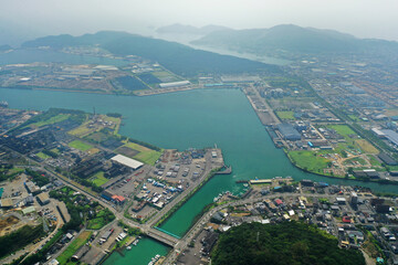 日向市の細島港の空撮