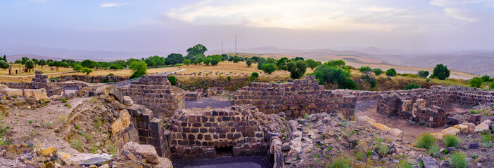 Sunset view of the ruins of the crusader Belvoir Fortress