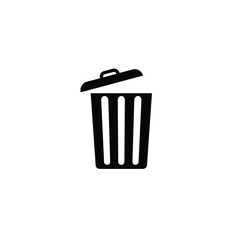 vector illustration icon of a trash can with the lid open