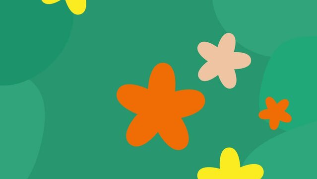 Floral spring background with a seamless pattern of butterflies and colorful flowers