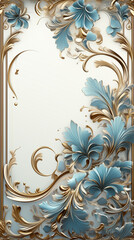 gold and blue embossed frame, vintage background