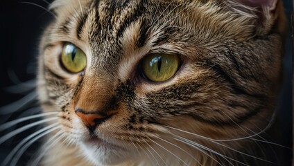 Adorable cat, macro photo of muzzle