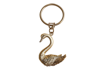 Swan 3d keychain isolated on transparent background