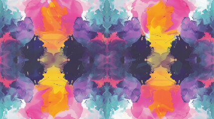 Colorful symmetrical watercolor pattern perfect for creative backgrounds