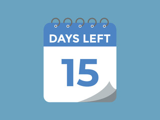 15 days to go countdown template. 15 day Countdown left days banner design. 15 Days left countdown timer
