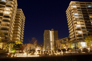神奈川県横浜市栄区本郷台の夕景　夜景