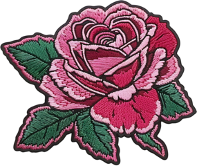 Embroidered flower badge