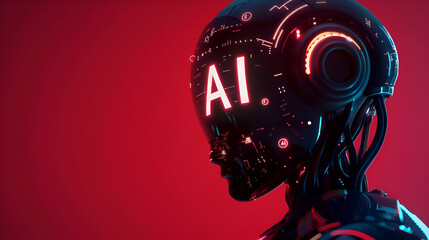 Cutting-Edge AI: Futuristic Robot Head Visualizing the Future