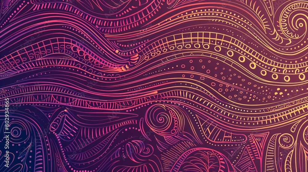 Poster outline abstract ornamental ethnic stripe background, drawn by hand and rendered in vector format.
