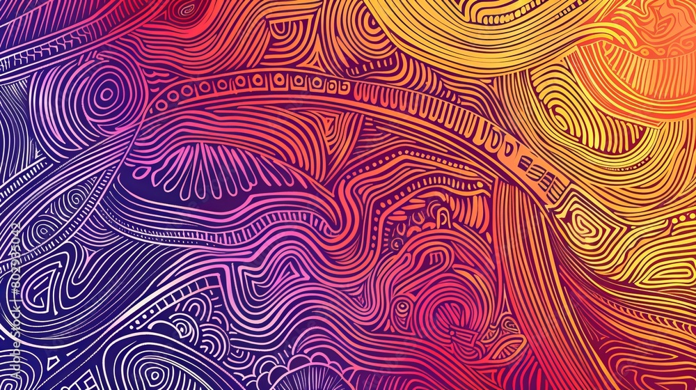 Poster outline abstract ornamental ethnic stripe background, drawn by hand and rendered in vector format.