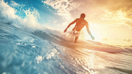 A man skillfully rides a wave on top of a surfboard