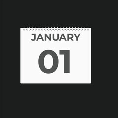 january 1 calendar reminder. 1st january daily calendar icon template. Calendar 1st january icon Design template. Vector illustration
