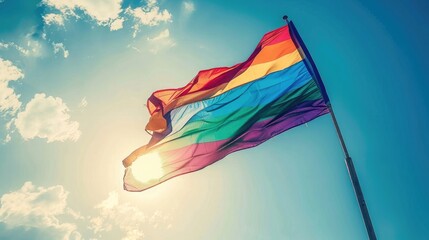 Celebration of Diversity with Colorful Pride Flag in March