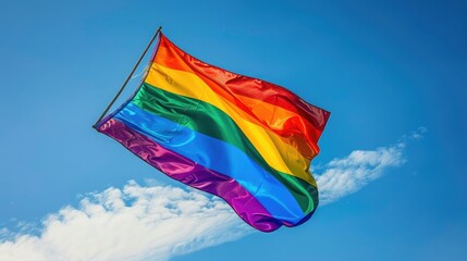 Celebration of Diversity with Colorful Pride Flag in March