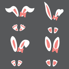 Bunny Feet And Ears Color SVG...