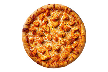 Buffalo chicken pizza isolated on transparent background