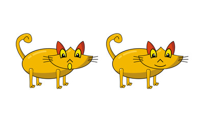 illustration vector cat cartoon with expressions smile and talk. Good for cartoon illustration, cartoon picture, etc