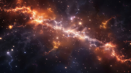 Fototapeta premium Gorgeous photo showcasing the vivid hues and brilliance of a far-off galaxy, nebulas, and stars