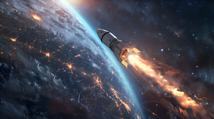 Breaking Earth’s Bonds: Rocket Launch into the Expansive Universe