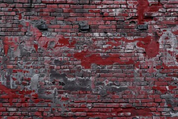 Background Brick. Old Red Stone Wall in Aged Architecture Building
