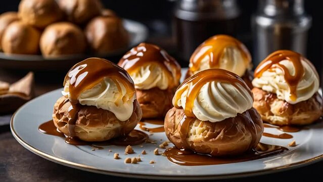 Delicious and appetizing profiteroles