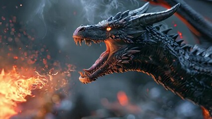 Dragon breathing fire