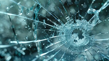 Shattered glass texture with intricate crack patterns