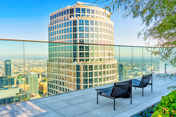 City Living at Its Finest: Balcony with Stunning LA Skyscraper View