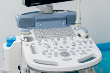 close-up in a gynecological office remote control for ultrasound examination of patients