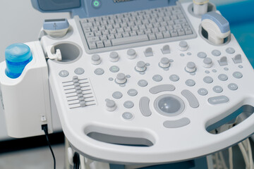 close-up in a gynecological office remote control for ultrasound examination of patients