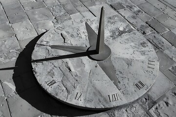 The sharp shadow of a sundial at noon
