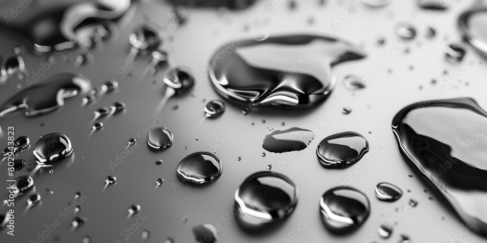 Poster close up of water droplets on a surface, suitable for various design projects