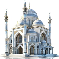 taj mahal in agra country, Cartoon mockup of a small mosque with a simple design on a white background
