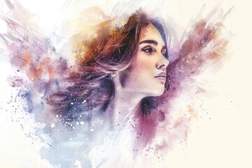 A beautiful painting of a woman with long flowing hair. Perfect for art lovers and interior designers