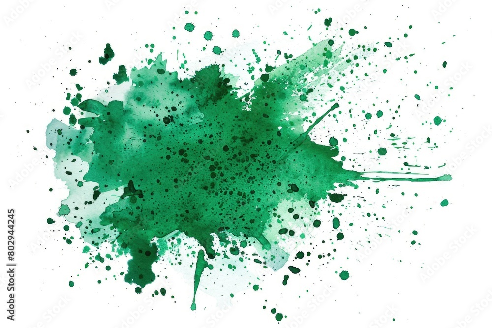 Poster green ink splatter on white background. suitable for design projects