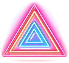 Neon light triangle abstract design transparent clipart png
